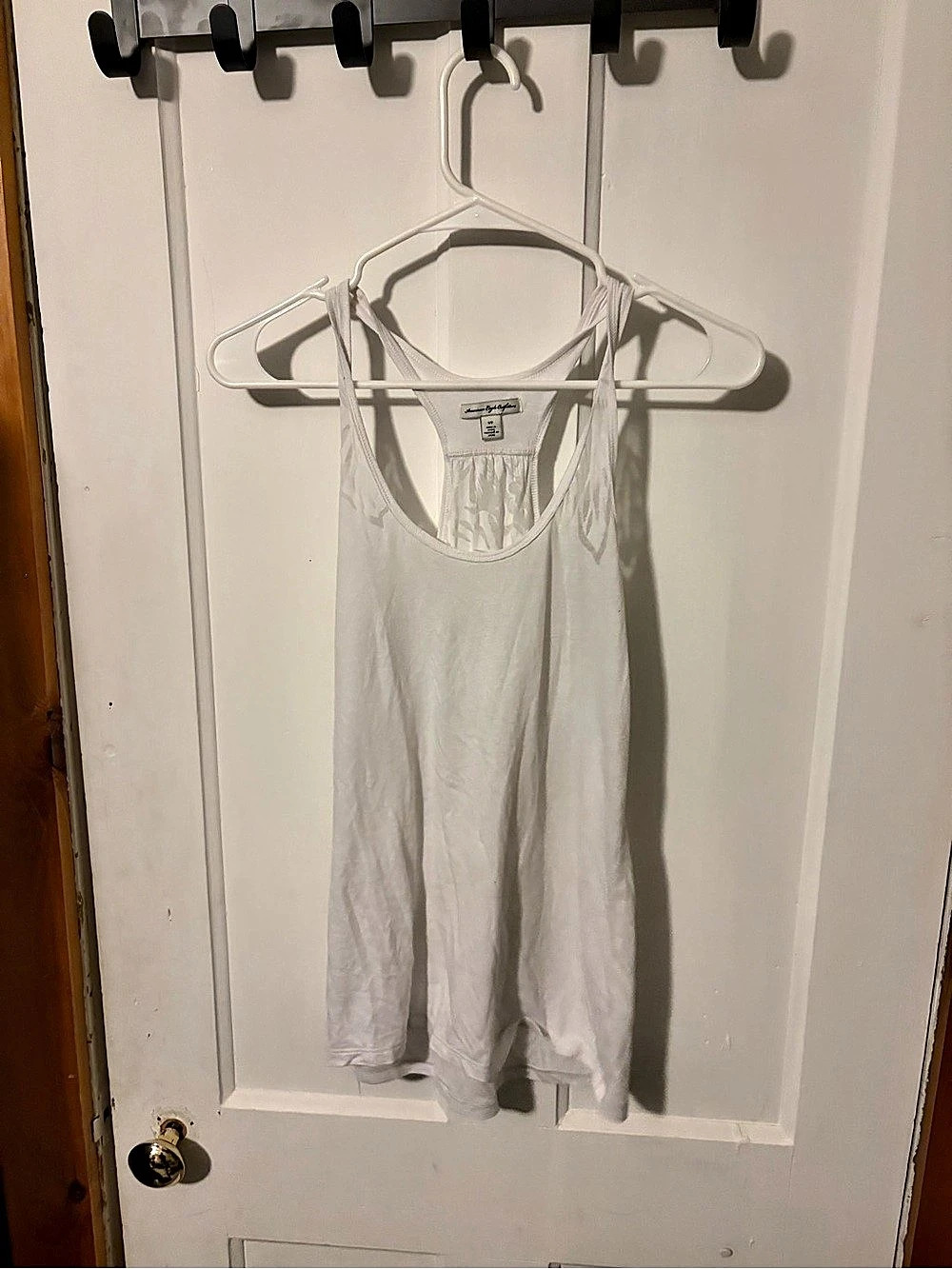 American Eagle Outfitters Lace-Back Racerback Tank Top White Small
